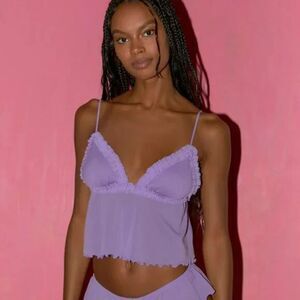NWOT UO Out From Under Purple Tulle Babydoll Cami, Medium